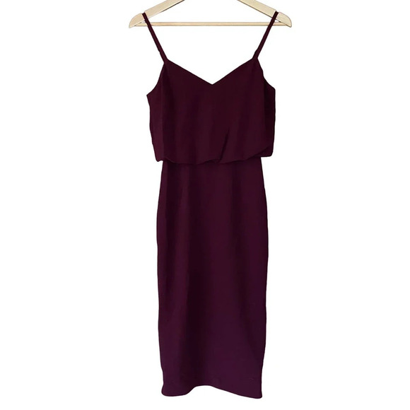 Dress the Population Alondra Blouson Sheath Sleeveless Burgundy Size XXS - Picture 3 of 9